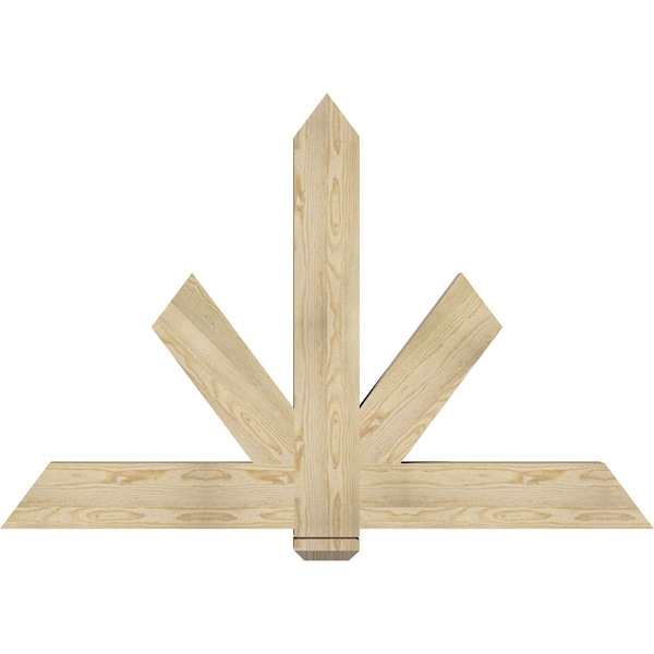 Ekena Millwork Kennewick Rough Sawn Timber Gable Bracket, Douglas Fir, 60"W x 40"H x 4"D x 6"F, 16/12 Pitch GBW060X40X0406KEN00RDF - main